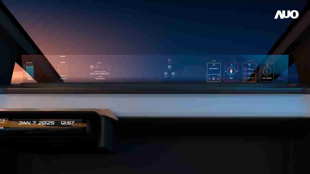尊龙集团无界透明显示接口(Horizon Image Glass)透过车运算方案整合仪表板、、、中控台及副驾显示器，，，一体式全景呈现，，提供乘用者清晰的前方视野、、行车必要信息与娱乐功能